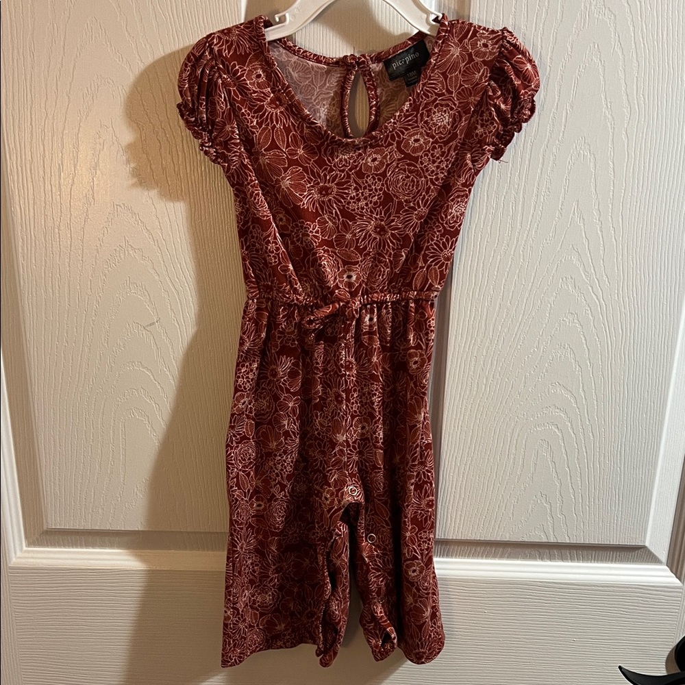 Kids Floral One-Piece Romper - Mauve Pink